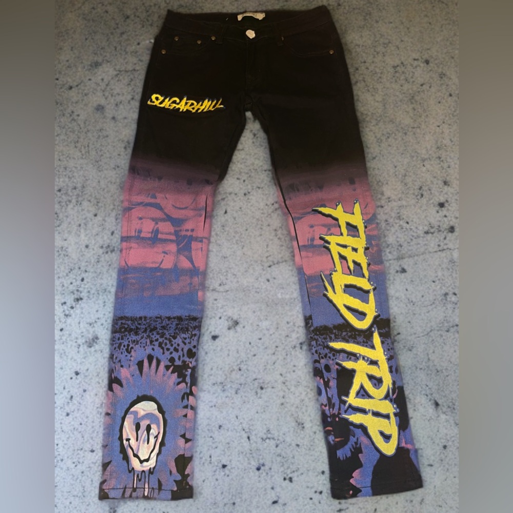 Sugarhill “Pink Field Trip Denim” – Size 30 – Artistic Streetwear Jeans